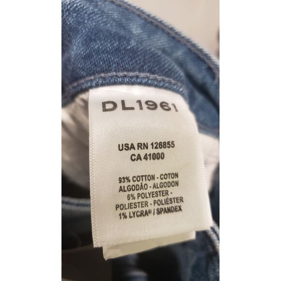 DL1961 Mara Straight High Rise Instasculpt Ankle-Dark Riviera Frayed Size18W NWT - Picture 9 of 9